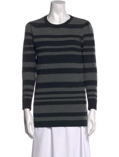 Pre-owned Theory Cashmere Striped Sweater In Black