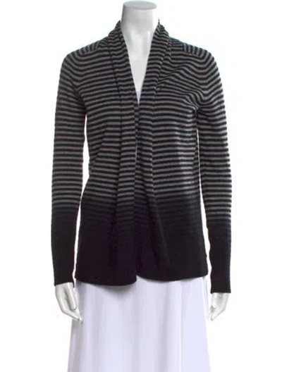 Pre-owned Theory Cashmere Striped Sweater In Black