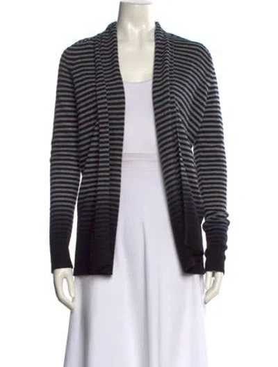 Pre-owned Theory Cashmere Striped Sweater In Black