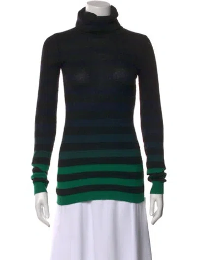 Pre-owned Theory Cashmere Striped Sweater In Black