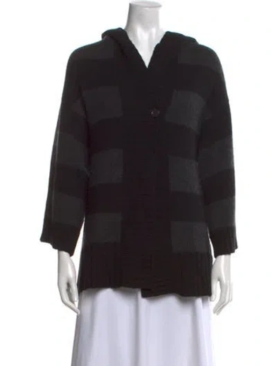 Pre-owned Theory Cashmere Striped Sweater In Black