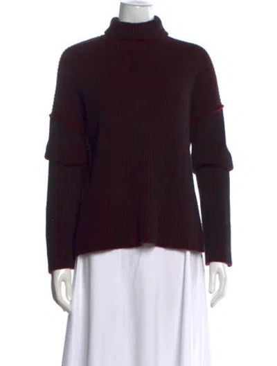 Pre-owned Theory Cashmere Striped Sweater In Black