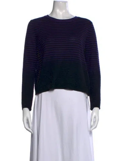 Pre-owned Theory Cashmere Striped Sweater In Black/blue