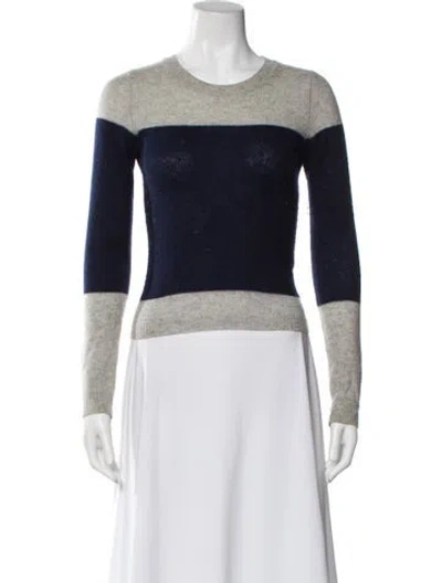 Pre-owned Theory Cashmere Striped Sweater In Blue