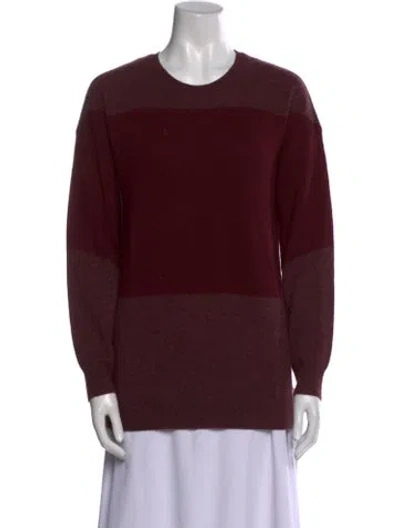 Pre-owned Theory Cashmere Striped Sweater In Burgundy