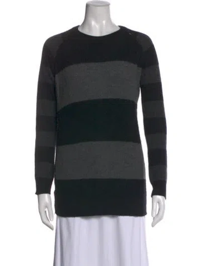 Pre-owned Theory Cashmere Striped Sweater In Gray