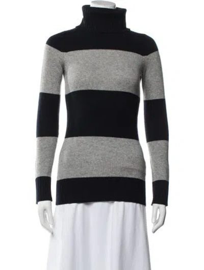 Pre-owned Theory Cashmere Striped Sweater In Gray