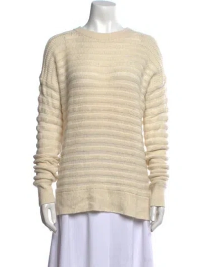 Pre-owned Theory Cashmere Striped Sweater In Neutral