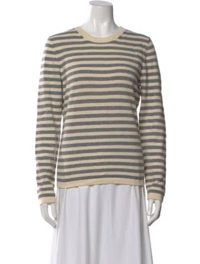Pre-owned Theory Cashmere Striped Sweater In Neutral