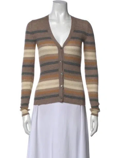 Pre-owned Theory Cashmere Striped Sweater In Neutrals