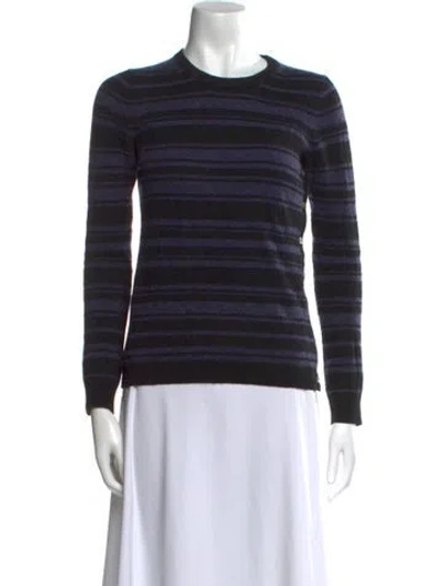 Pre-owned Theory Cashmere Striped Sweater In Purple