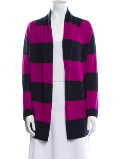 Pre-owned Theory Cashmere Striped Sweater In Purple