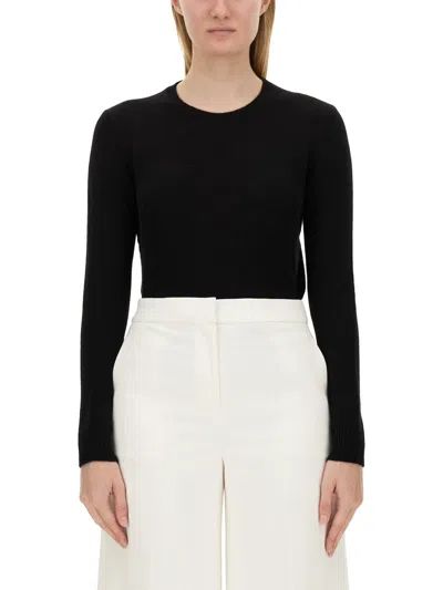 Theory Crewneck Cashmere Knit Sweater In Black
