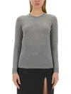 Theory Grey Cashmere Sweater In Gray