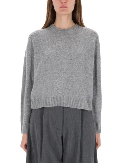 Theory Ribbed Crew-neck Knitwear In Gray