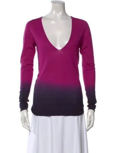 Pre-owned Theory Cashmere Tie-dye Print Sweater In Purple