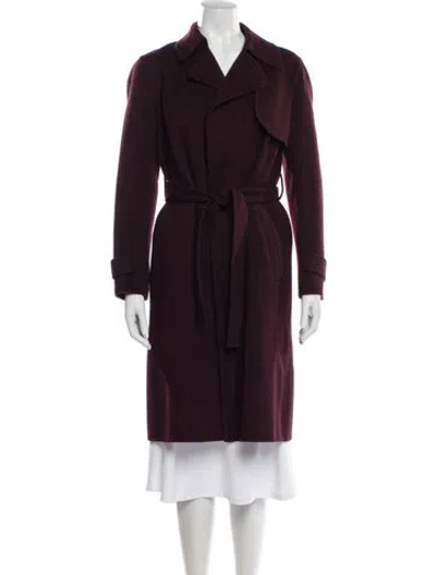 Pre-owned Theory Cashmere Trench Coat In Burgundy