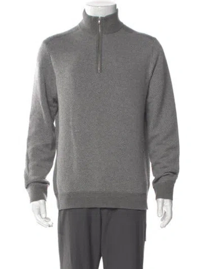 Pre-owned Theory Cashmere Turtleneck Polo Sweater In Gray
