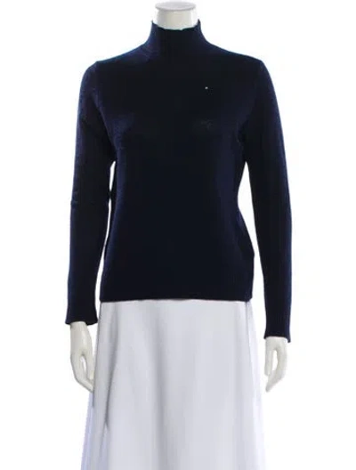 Pre-owned Theory Cashmere Turtleneck Sweater In Blue