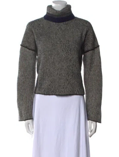 Pre-owned Theory Cashmere Turtleneck Sweater In Blue