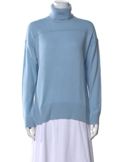 Pre-owned Theory Cashmere Turtleneck Sweater In Blue