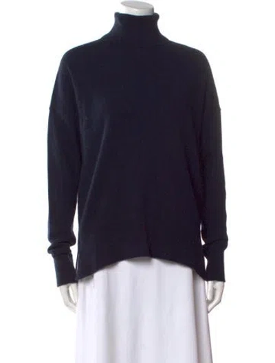 Pre-owned Theory Cashmere Turtleneck Sweater In Blue