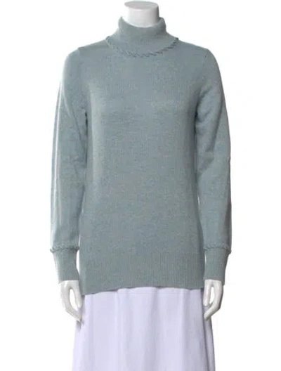 Pre-owned Theory Cashmere Turtleneck Sweater In Blue