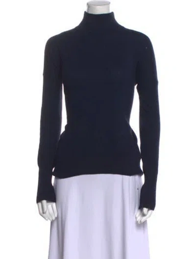 Pre-owned Theory Cashmere Turtleneck Sweater In Blue