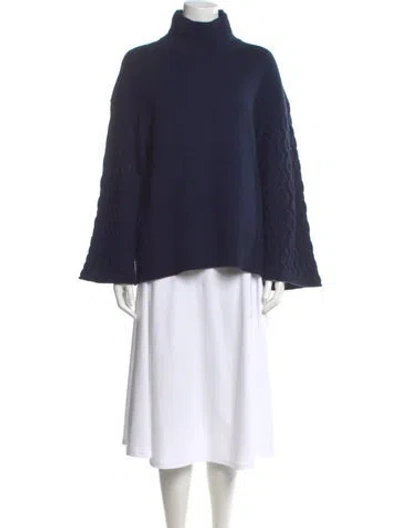 Pre-owned Theory Cashmere Turtleneck Sweater In Blue