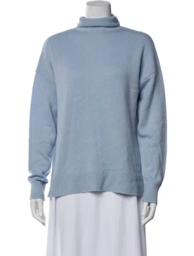 Pre-owned Theory Cashmere Turtleneck Sweater In Blue