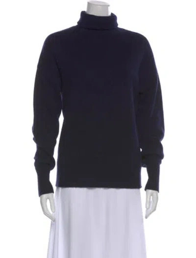 Pre-owned Theory Cashmere Turtleneck Sweater In Blue