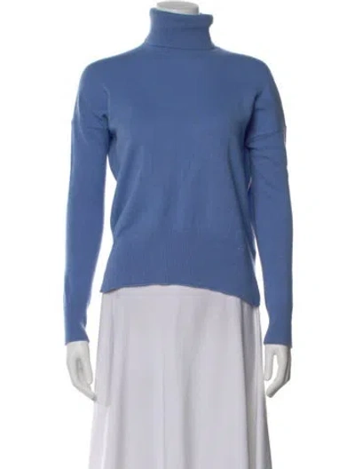 Pre-owned Theory Cashmere Turtleneck Sweater In Blue