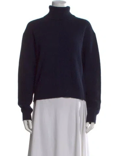 Pre-owned Theory Cashmere Turtleneck Sweater In Blue