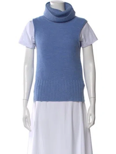 Pre-owned Theory Cashmere Turtleneck Sweater In Blue