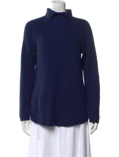 Pre-owned Theory Cashmere Turtleneck Sweater In Blue