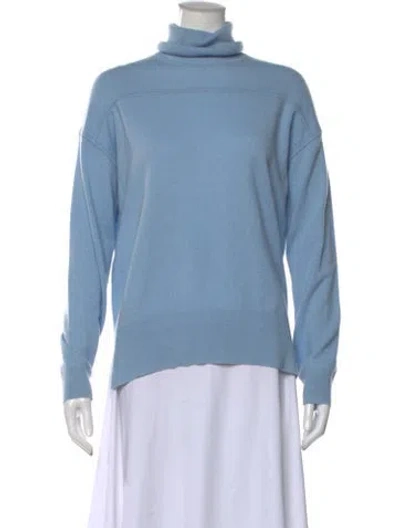 Pre-owned Theory Cashmere Turtleneck Sweater In Blue