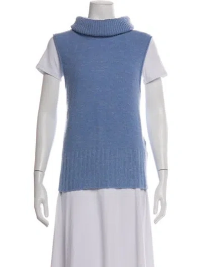 Pre-owned Theory Cashmere Turtleneck Sweater In Blue
