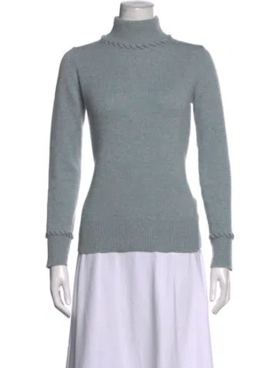 Pre-owned Theory Cashmere Turtleneck Sweater In Blue