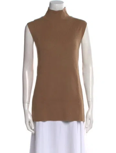 Pre-owned Theory Cashmere Turtleneck Sweater In Brown