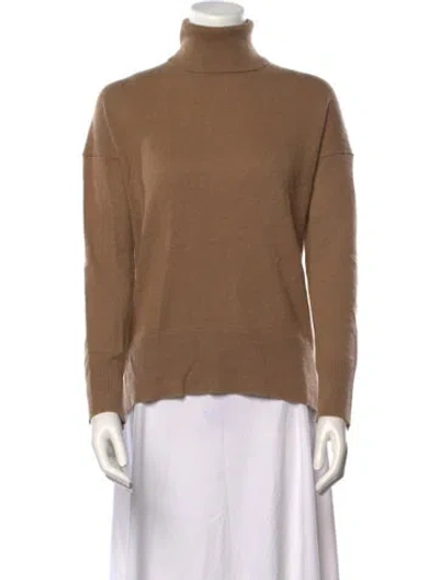 Pre-owned Theory Cashmere Turtleneck Sweater In Brown