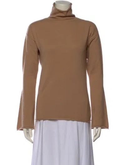 Pre-owned Theory Cashmere Turtleneck Sweater In Brown