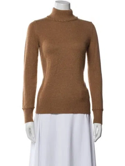 Pre-owned Theory Cashmere Turtleneck Sweater In Brown