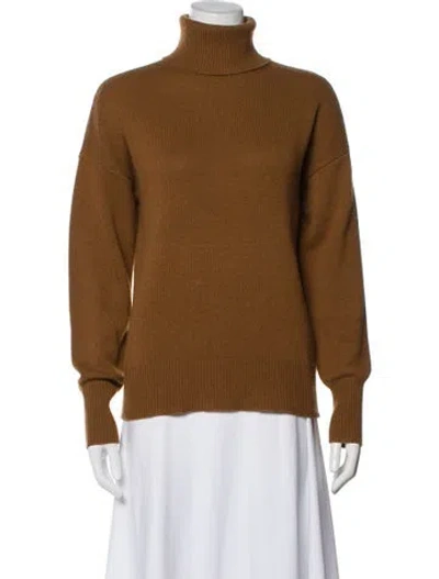 Pre-owned Theory Cashmere Turtleneck Sweater In Brown