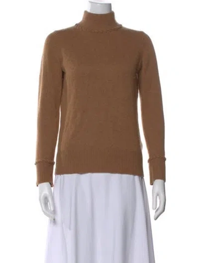 Pre-owned Theory Cashmere Turtleneck Sweater In Brown