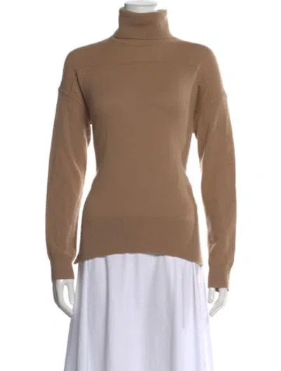 Pre-owned Theory Cashmere Turtleneck Sweater In Brown