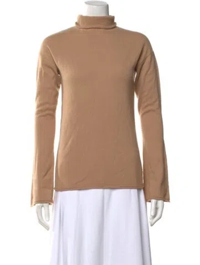 Pre-owned Theory Cashmere Turtleneck Sweater In Brown