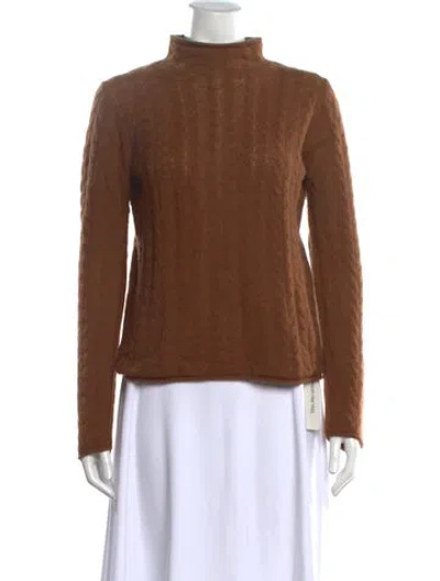 Pre-owned Theory Cashmere Turtleneck Sweater In Brown