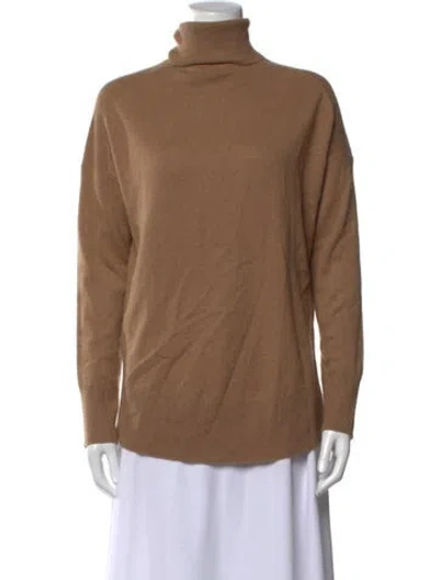 Pre-owned Theory Cashmere Turtleneck Sweater In Brown