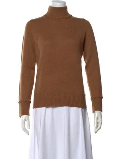 Pre-owned Theory Cashmere Turtleneck Sweater In Brown