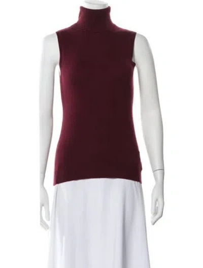 Pre-owned Theory Cashmere Turtleneck Sweater In Burgundy